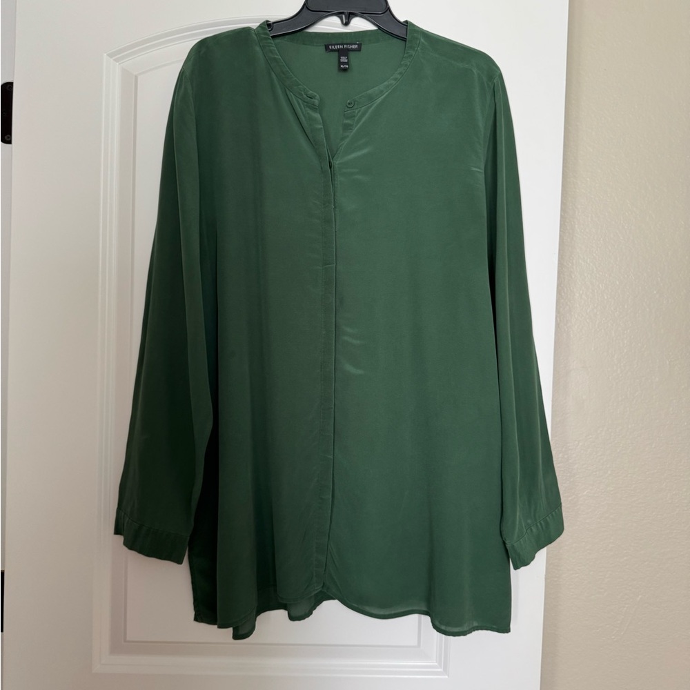 Eileen Fisher Forest Green Blouse